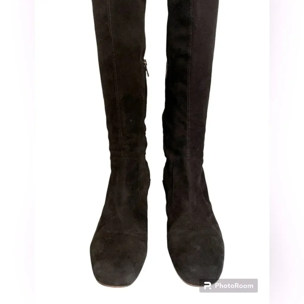 Vince Blythe Black Suede Leather Over the Knee Boots Size 10